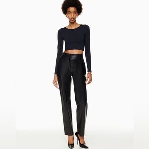Aritzia Babaton Command Vegan Leather Pant in Black - 2